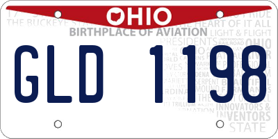 OH license plate GLD1198