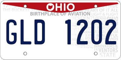 OH license plate GLD1202