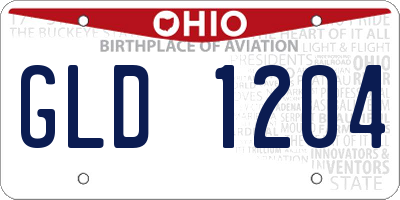 OH license plate GLD1204