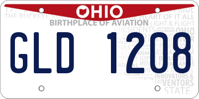 OH license plate GLD1208