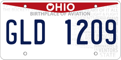 OH license plate GLD1209