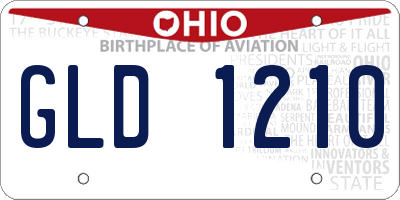 OH license plate GLD1210