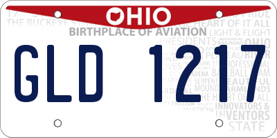 OH license plate GLD1217