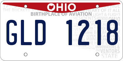 OH license plate GLD1218