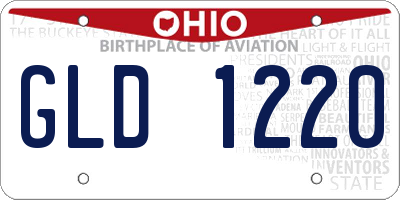 OH license plate GLD1220