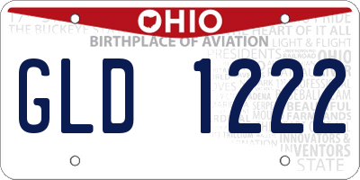 OH license plate GLD1222