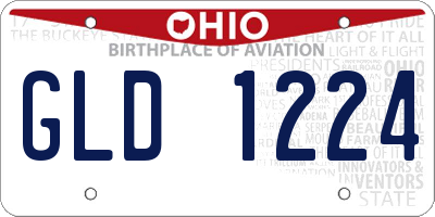 OH license plate GLD1224
