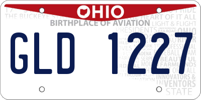OH license plate GLD1227