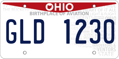 OH license plate GLD1230