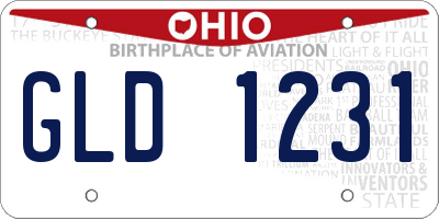 OH license plate GLD1231
