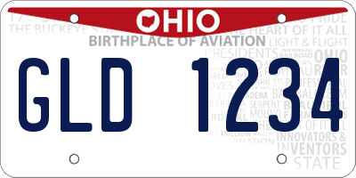 OH license plate GLD1234