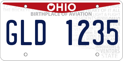OH license plate GLD1235