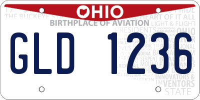 OH license plate GLD1236