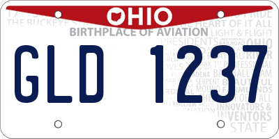 OH license plate GLD1237