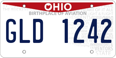 OH license plate GLD1242