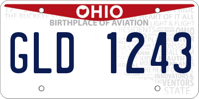 OH license plate GLD1243