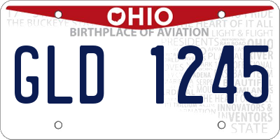 OH license plate GLD1245
