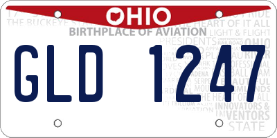 OH license plate GLD1247