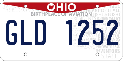 OH license plate GLD1252