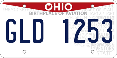 OH license plate GLD1253