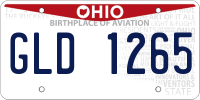 OH license plate GLD1265