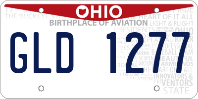 OH license plate GLD1277