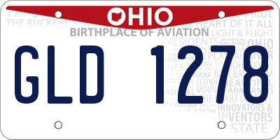 OH license plate GLD1278