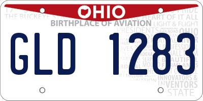 OH license plate GLD1283
