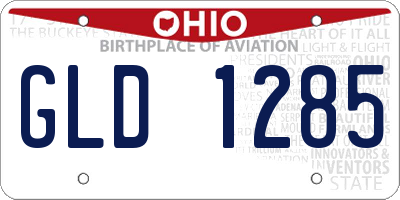 OH license plate GLD1285