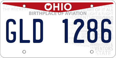 OH license plate GLD1286