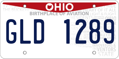OH license plate GLD1289