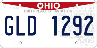 OH license plate GLD1292