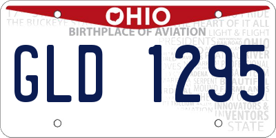 OH license plate GLD1295