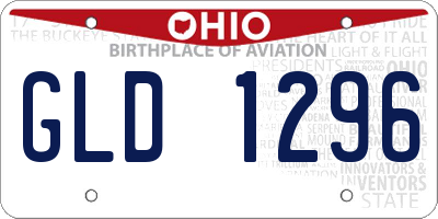 OH license plate GLD1296
