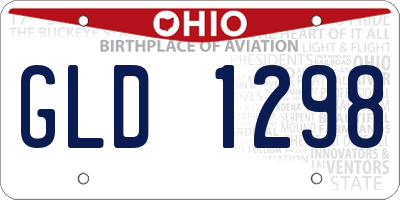 OH license plate GLD1298