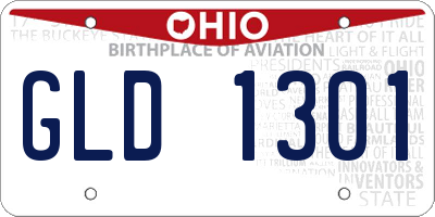 OH license plate GLD1301