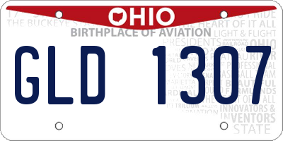 OH license plate GLD1307