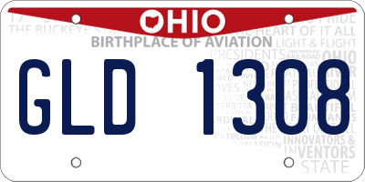 OH license plate GLD1308