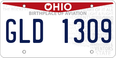 OH license plate GLD1309