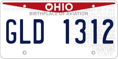 OH license plate GLD1312