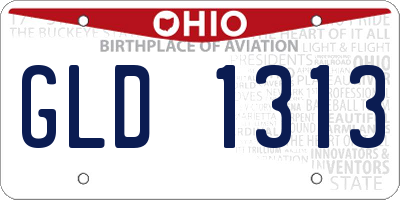 OH license plate GLD1313
