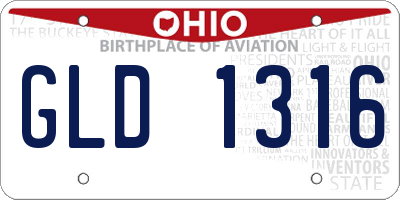 OH license plate GLD1316