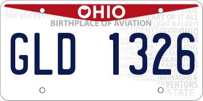 OH license plate GLD1326