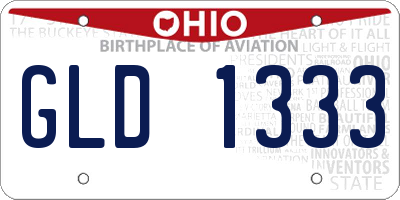 OH license plate GLD1333