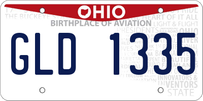OH license plate GLD1335