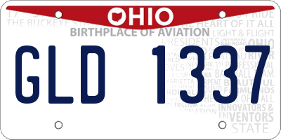 OH license plate GLD1337