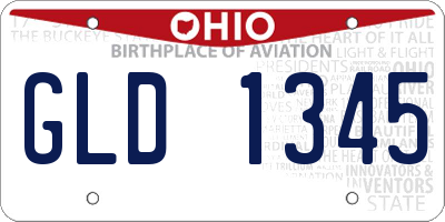 OH license plate GLD1345