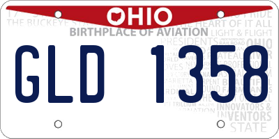 OH license plate GLD1358