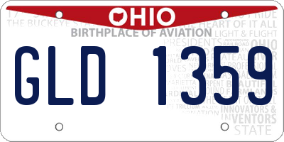 OH license plate GLD1359