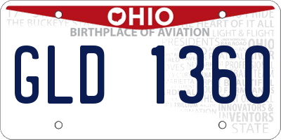 OH license plate GLD1360